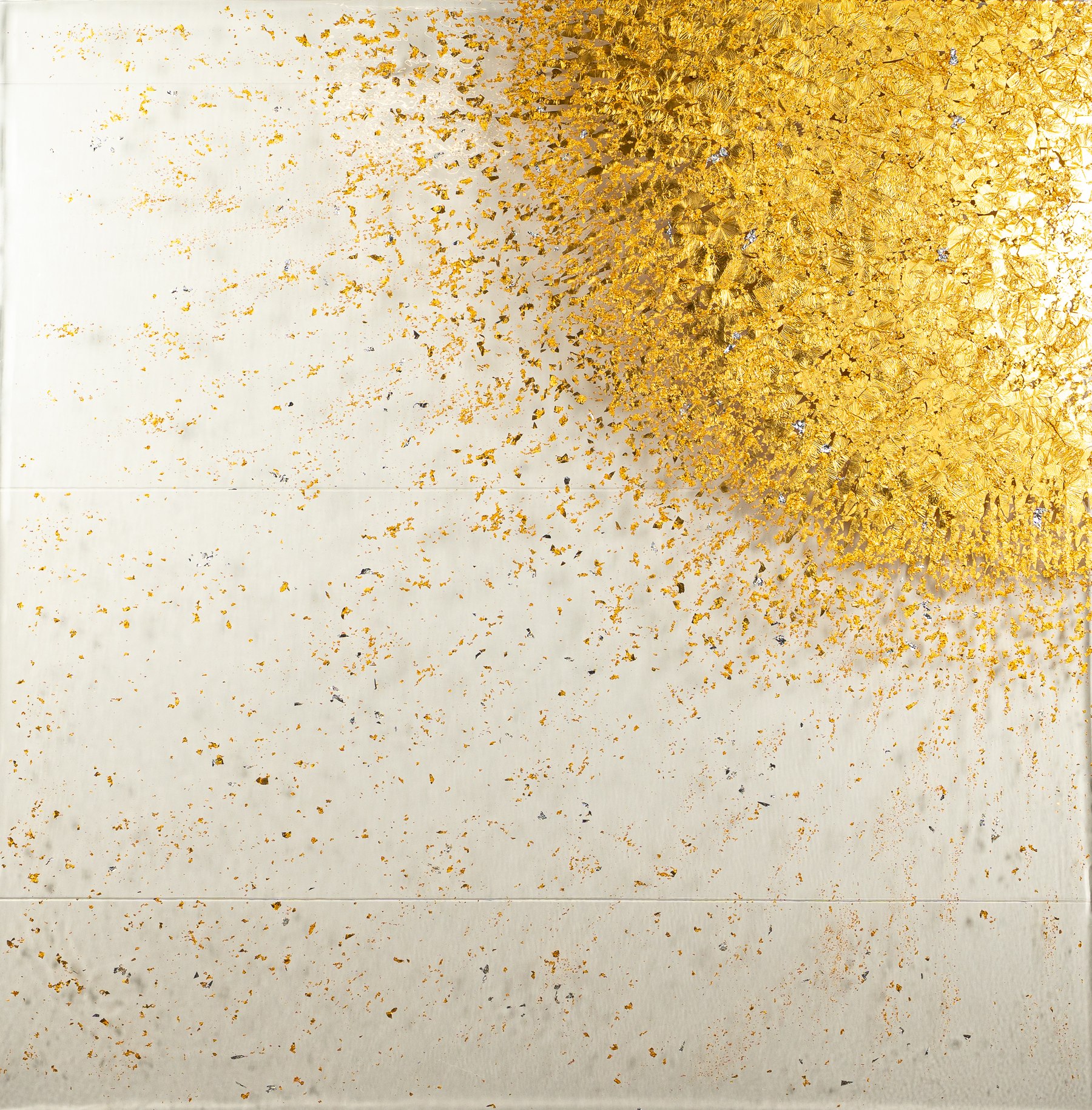 Sun Collection Grand Format, Thomas Brand, résine et feuilles d'or 24 carats