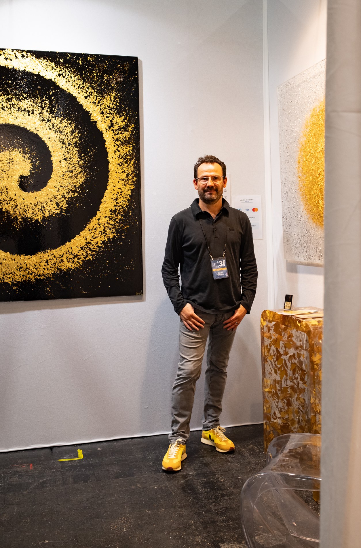 Détail d'une œuvre de Thomas Brand exposée au salon Art3F